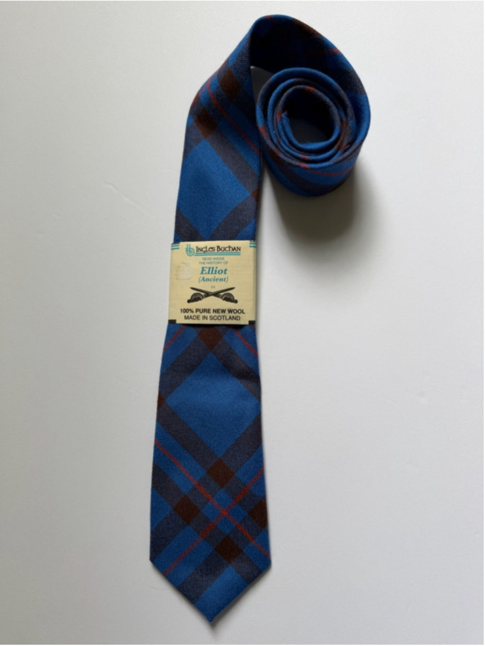 Ingles Buchan Elliot Ancient Tartan Wool Tie Made in Scotland Vintage NOS
